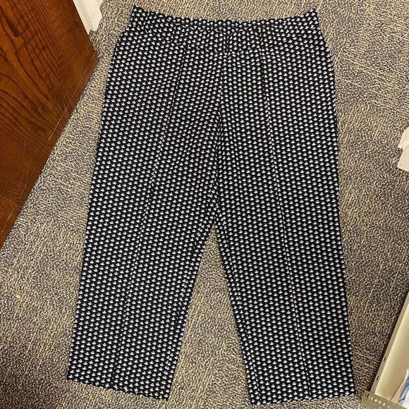 Isaac mizrahi Live black and pink patterned flat front dress pants - Picture 1 of 7